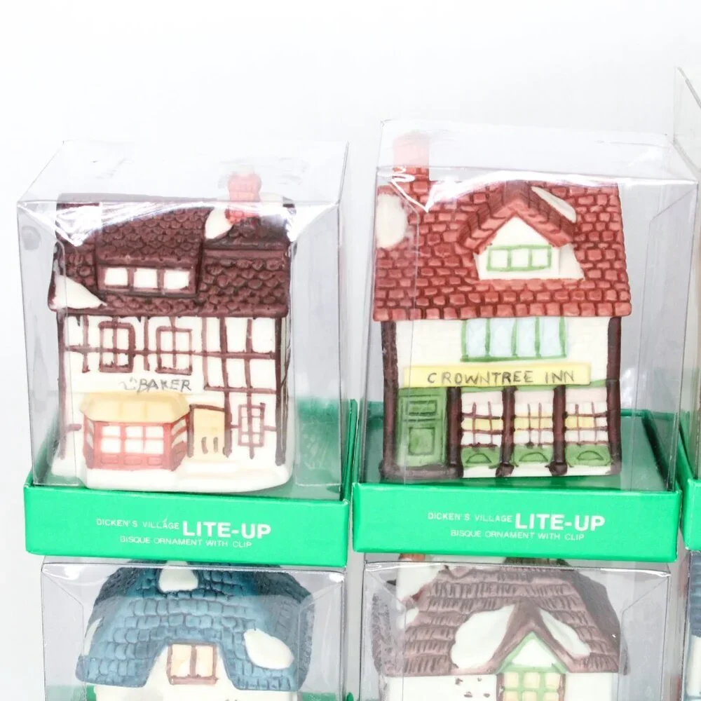 8 Depart 56 Dickens Village Ornaments String Light Clip On Christmas Bui…